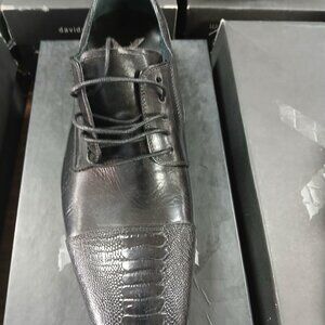Men’s Black Leather Lace-Up Dress Shoes (Size 12)